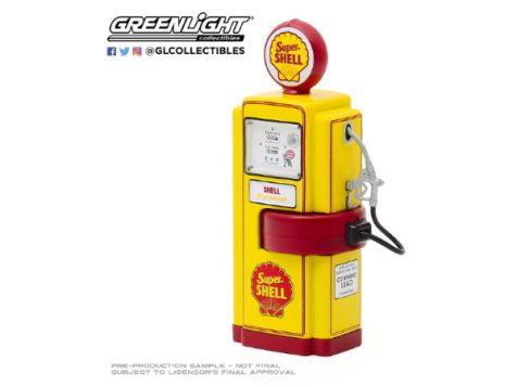 1:18 Greenlight 1948 Wayne 100-A Vintage Gas Pump Super Shell 14080-A