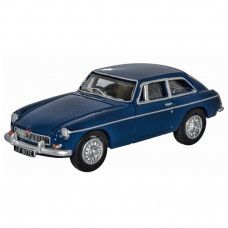 1:76 Diecast model from Oxford Automobile company. MGB GT in Mineral Blue