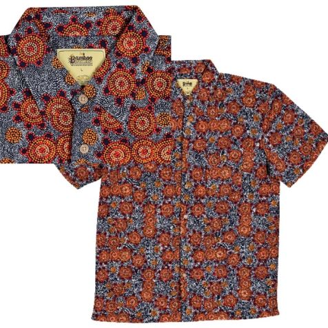 Men's Bamboo Short Sleeve Shirt - "Dreaming Range" BUSH TOMATO