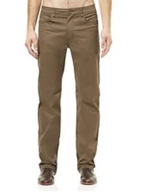Men's Riders By Lee Straight Stretch 5 Pocket Jean Style Chino Pant - Dark Cedar with 31"/34" Inleg - Waist Size 32"-42"