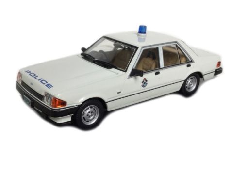 1:43 TRAX 1982 Ford XE Falcon Sedan in White Queensland Police Livery - TR85C
