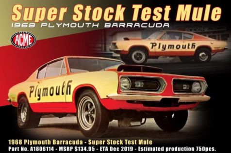 1:18 ACME 1968 Plymouth Barracuda 'Super Stock Test Mule' 