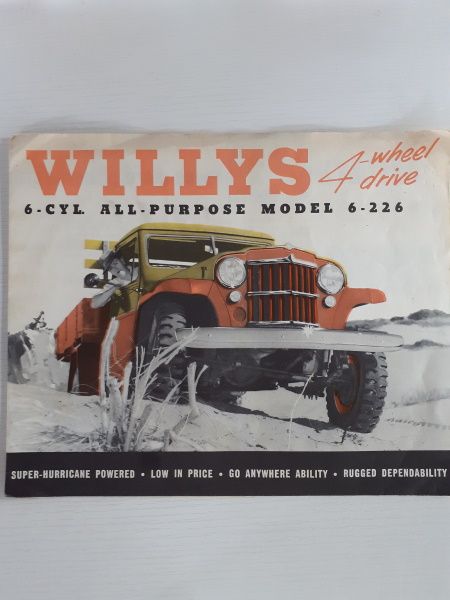 "4-wheel drive Willys Jeep 1 Ton Truck Model 6-226" Original Sales Brochure
