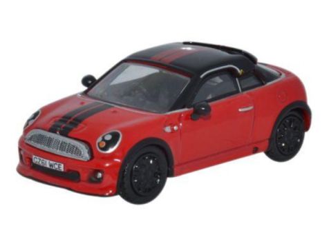 1:76 Oxford Diecast Mini Coupe Chilli Red/Black