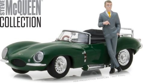 1:43 Greenlight 1956 Jaguar XKSS with Steve McQueen Figurine