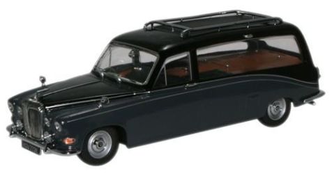 1:43 Oxford Diecast Daimler DS420 Hearse in Black/Carlton Grey DS008 