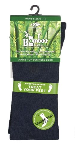 Bamboo Loose Top Business Socks - Navy