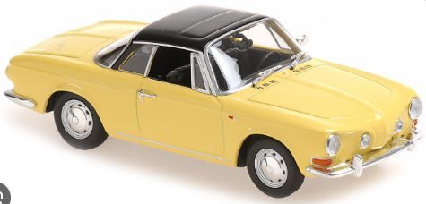 1:43 Maxichamps Volkswagen Karmann Ghia 1600 1966 Yellow/Black roof