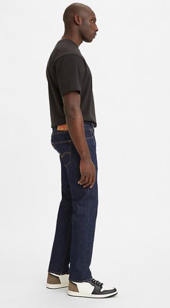 Men's Levi's 501 Original Fit Button Fly Straight Leg Denim Jeans in RINSE