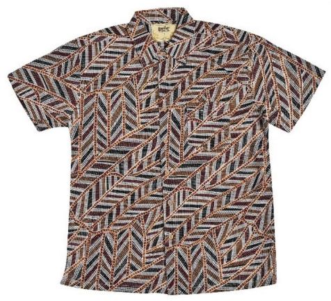 Men's Bamboo Short Sleeve Shirt - "Dreaming Range"- Kirrkala